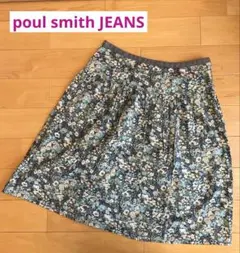 Paul Smith JEANS 花柄フレアスカート　40 ブルー　リバティ