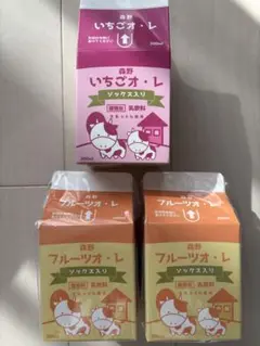 いちごオーレ　フルーツオーレ　ソックス　靴下　牛乳　森野　牛乳パック　ソックス
