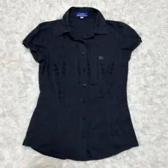 【美品】バーバリー ブルーレーベル 半袖シャツ ノバチェック ブラック 36