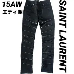 Saint Laurent Paris 13AWレザーバイカーパンツ ほぼ未使用 - メルカリ