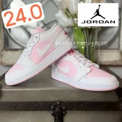 【新品24cm】NIKE｜エアジョーダン１GS｜ピンク/レッド/ホワイトのサムネイル
