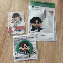 TXT ヒュニンカイ　クレヨンしんちゃんコラボ缶バッジ+購入特典+カフェトレカ