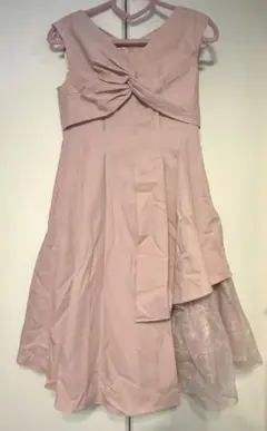 ピンク ツイストフロント Aラインドレス