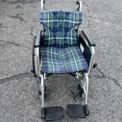 カワムラサイクル 青と紫のチェック柄 介助用車椅子 - メルカリ