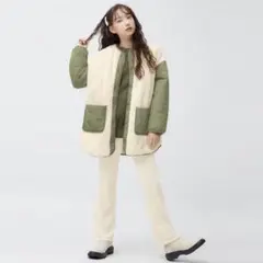 【専用】150｜GU GIRLSヌクヌクニットコールフレアパンツ オフ白
