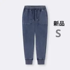 新品　デニムスウェットイージーパンツ＋X 63 BLUE sサイズ