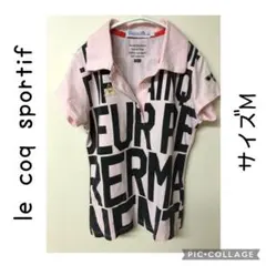 le coq sportif  スポーツ ロゴ入りピンクポロシャツ