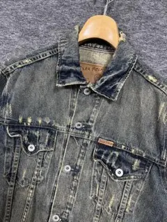 美品 エズラフィッチ アバクロ ビンテージ加工 デニムジャケット Lサイズのサムネイル