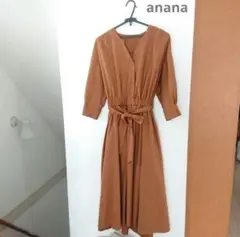 未使用　美品　anana ワンピース　ブラウン　ライトブラウン　フリー