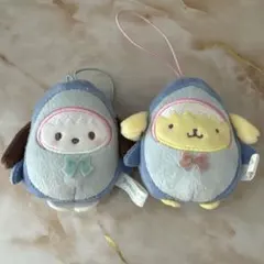 サンリオキャラクターズどうぶつ着ぐるみマスコット　サメ編　ポチャッコ　プリン