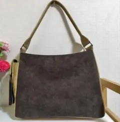 【新品 ミッシェルクラン】 本皮スエード ショルダーバッグ 大きいサイズ