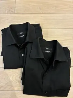 ユニクロ スーパーノンアイロンシャツ Mサイズ ブラック 黒色 2枚セット