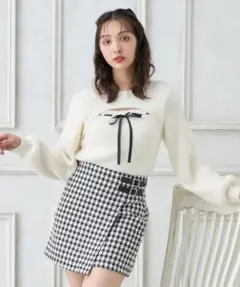 INGNI フェザーリブデコルテオープンリボンニット