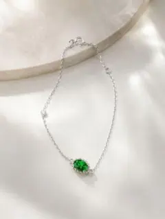 天然ツァボライト0.631ct ダイヤ 0.02ct ブレスレット - メルカリ