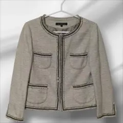 グリーンレーベル ツイード ノーカラージャケット セレモニー