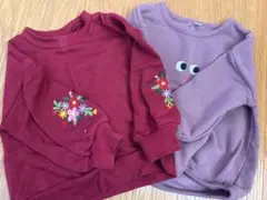 トレーナー2点セット（花柄・目デザイン）