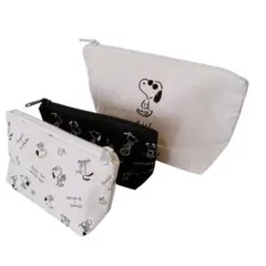 UNIQLO　PEANUTS×長場雄　スヌーピーポーチ3個セット