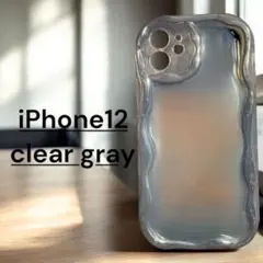 iPhone12 ケース クリアグレー 新品 おしゃれ シンプル 保護カバー
