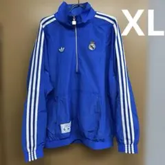アディダス　レアルマドリード　ハーフジップジャケット　2XL　ブルー　サッカー アディダス レアルマドリード ハーフジップジャケット 2XL ブルー