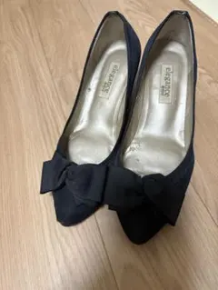 卑弥呼elegance ブラック リボン付きパンプス