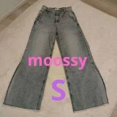 MOUSSY ブーツカットデニム ライトブルー サイドスリット