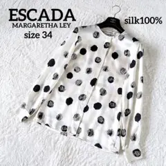 美品✨エスカーダ マルガレッタレイ シルク100% 長袖ブラウス ドット柄 34のサムネイル