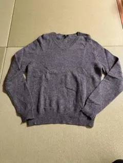 メンズ グレー Vネック セーター L