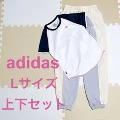 adidas Tシャツ パンツ ネイビー ホワイト グレー L セットアップ