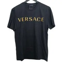 【未使用品】ヴェルサーチ Tシャツ 半袖 クールネック ロゴ 刺繍 ブラックのサムネイル