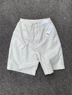 【新品タグ付】UNIQLOUワイドフィットハーフパンツ ナチュラル M