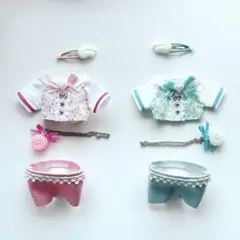 15cm16cmぬい服２着セットグリーンブルー系ピンク系ぬいぐるみ小物あんスタ