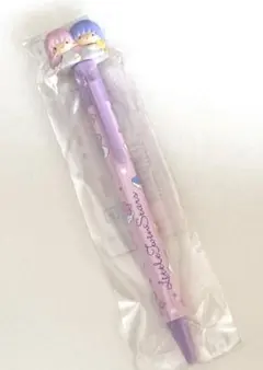 サンリオ　LittleTwin Starsキキララボールペン マスコット付き黒色