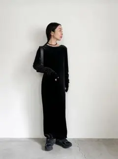 フィンガースリーブベロアワンピース.by.son