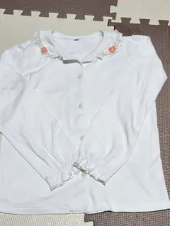 長袖シャツ レース付き襟　白ブラウス　130 卒業式　入学式