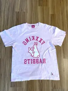 FR2梅FXXKING RABBITS 両面ロゴTシャツ ピンク