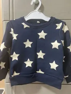 ネイビー 星柄 長袖トレーナー