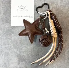 じゃらじゃらキーホルダー☆バッグチャーム パラコード 星 ハート ギフトにも◎