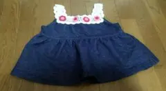 ワンピース フリル付き ネイビー