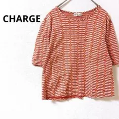 3a012【チャージ】半袖 Tシャツ 総柄 ボーダー ショート 綿100％ 薄手のサムネイル