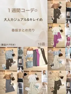 【新品タグ付き入り】春レディース服✨キレイめ✨一週間コーデ✨総額6万円程✨10点