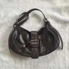 ダークブラウン バケットバッグ