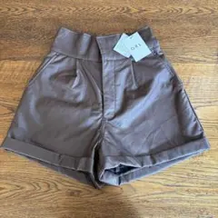 新品タグ付き　ＧＲＬ グレイル　レザーショートパンツ[tu88] ブラウン　M