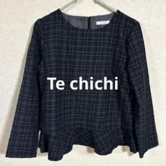 Te chichi チェック柄　長袖シャツ　裾フレア