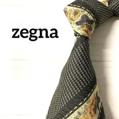 エルメネジルドゼニア　ネクタイ　ストライプ　花柄　グレー　イエローのサムネイル