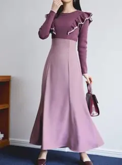 バックレースアップハイウエストマーメイドスカート