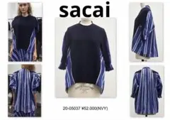 SACAI 20SS コットンポプリン　プルオーバーニットサイズ1のサムネイル