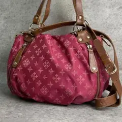 ✨美品✨ ラシット 2way ショルダーバッグ 総柄 ジッパー ピンク色