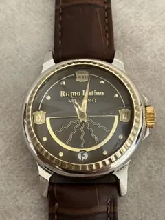 値下げ 稼働★リトモラティーノ 100M QZ腕時計 革ベルト、尾錠 オリジナル 値下げ 稼働☆リトモラティーノ 100M QZ腕時計 革ベルト、尾錠