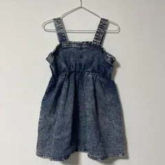 しまむら ミコリット デニム ワンピース ハート ブルー 90のサムネイル