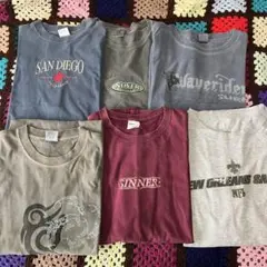 90's〜00's 古着　ロゴTシャツ プリントTシャツ 刺繍Tシャツ